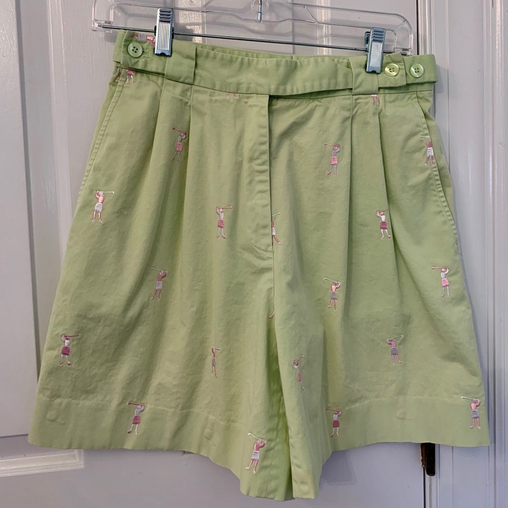 Lilly Pulitzer lime green golfer shorts size 4